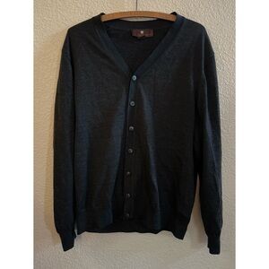 Toscano Charcoal Merino Wool Blend Cardigan Men’s Size Small